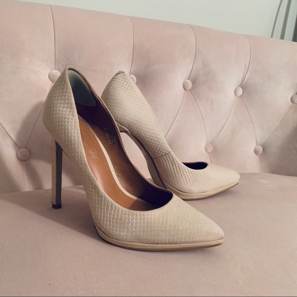 ALDO | Nude Faux Viper Skin Stiletto Heels - Picture 2 of 5